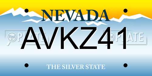 AVKZ41 Nevada License Plate