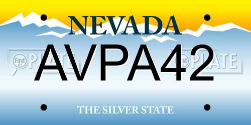 AVPA42 Nevada License Plate