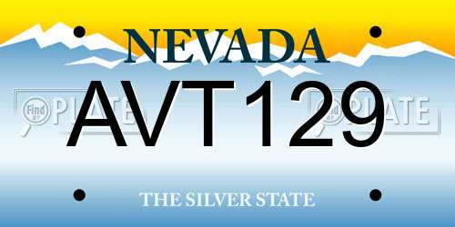 AVT129 Nevada License Plate