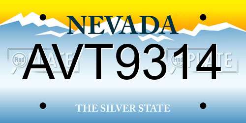 AVT9314 Nevada License Plate