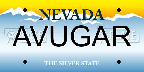 AVUGAR Nevada License Plate