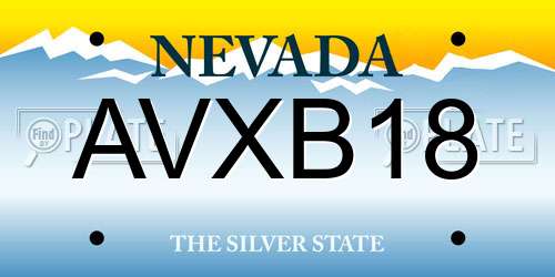 AVXB18 Nevada License Plate