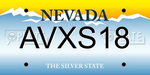 AVXS18 Nevada License Plate