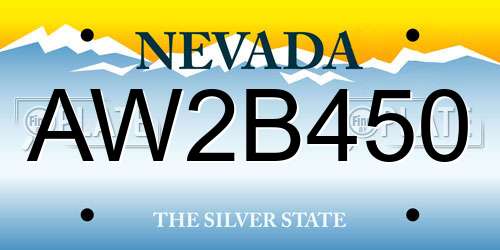 AW2B450 Nevada License Plate