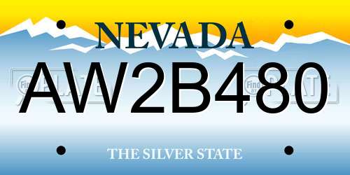AW2B480 Nevada License Plate