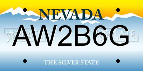 AW2B6G Nevada License Plate