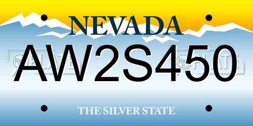 AW2S450 Nevada License Plate