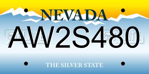 AW2S480 Nevada License Plate