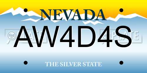 AW4D4S Nevada License Plate