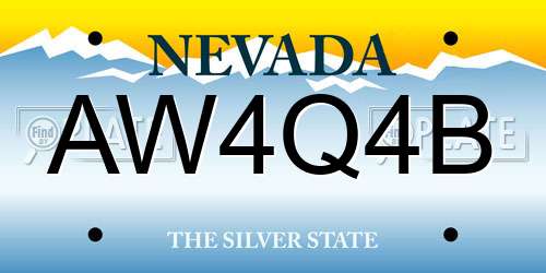 AW4Q4B Nevada License Plate