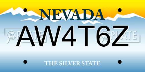 AW4T6Z Nevada License Plate