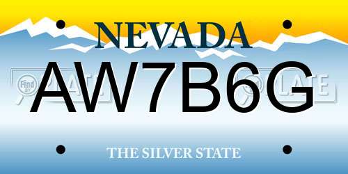 AW7B6G Nevada License Plate