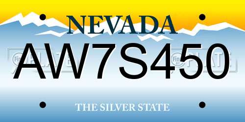 AW7S450 Nevada License Plate