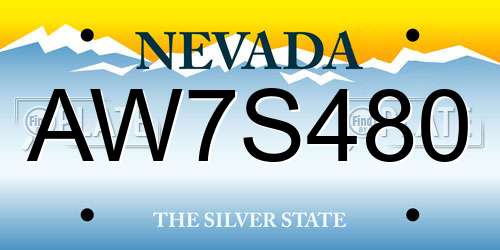 AW7S480 Nevada License Plate