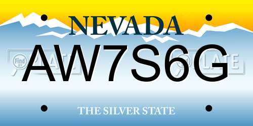 AW7S6G Nevada License Plate