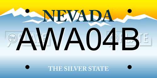 AWA04B Nevada License Plate