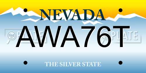 AWA76T Nevada License Plate