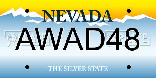 AWAD48 Nevada License Plate