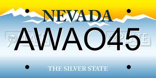 AWAO45 Nevada License Plate