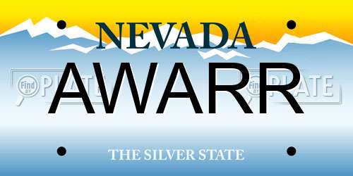 AWARR Nevada License Plate