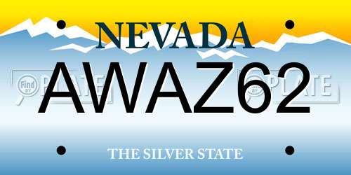AWAZ62 Nevada License Plate