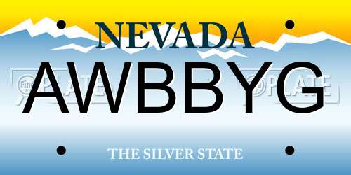AWBBYG Nevada License Plate