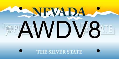 AWDV8 Nevada License Plate