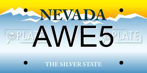 AWE5 Nevada License Plate