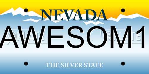 AWESOM1 Nevada License Plate