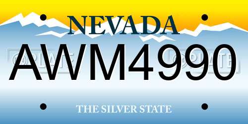 AWM4990 Nevada License Plate