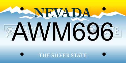 AWM696 Nevada License Plate