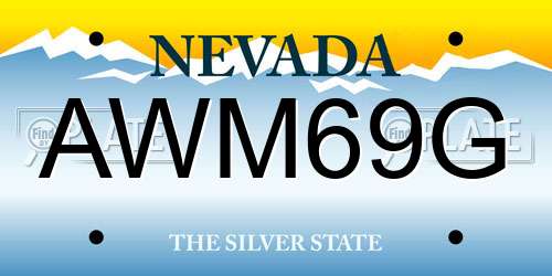 AWM69G Nevada License Plate