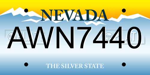 AWN7440 Nevada License Plate