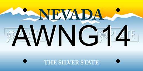 AWNG14 Nevada License Plate