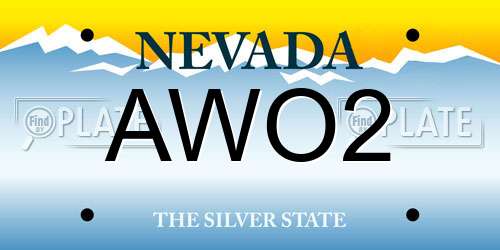 AWO2 Nevada License Plate