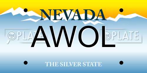 AWOL Nevada License Plate