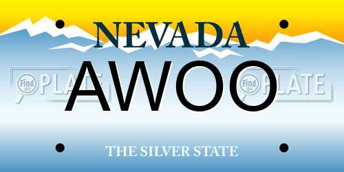AWOO Nevada License Plate