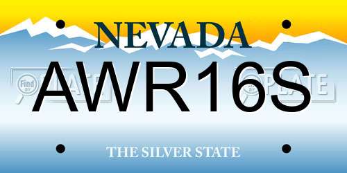 AWR16S Nevada License Plate