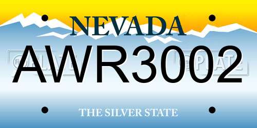 AWR3002 Nevada License Plate
