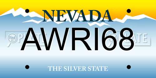 AWRI68 Nevada License Plate