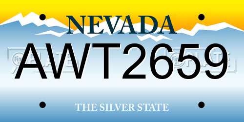 AWT2659 Nevada License Plate