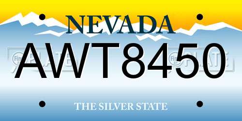 AWT8450 Nevada License Plate