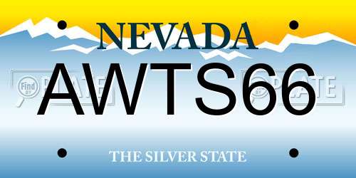 AWTS66 Nevada License Plate