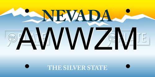AWWZM Nevada License Plate