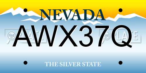 AWX37Q Nevada License Plate