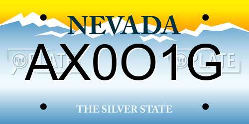 AX0O1G Nevada License Plate