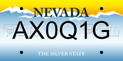AX0Q1G Nevada License Plate
