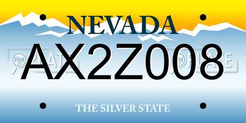 AX2Z008 Nevada License Plate