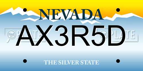 AX3R5D Nevada License Plate