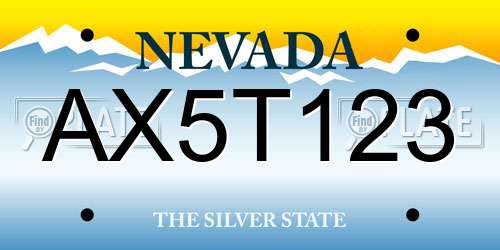 AX5T123 Nevada License Plate
